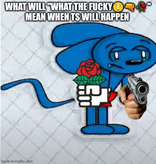 Braindead Riggy | WHAT WILL "WHAT THE FUCKY???" MEAN WHEN TS WILL HAPPEN | image tagged in braindead riggy | made w/ Imgflip meme maker