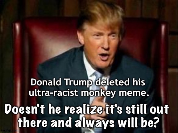 Deleted but not gone | image tagged in donald dump | made w/ Imgflip meme maker