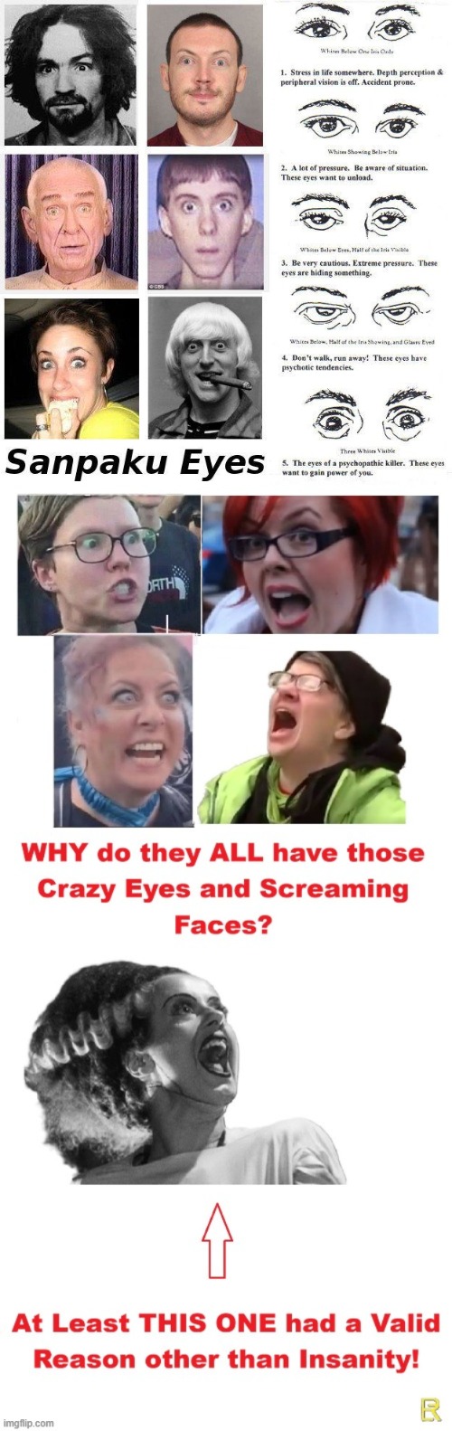 PHYSOPATH EYES also known as BETTY DAVIS eyes. They did away with mental hospitals so they could be used by Evil. | made w/ Imgflip meme maker