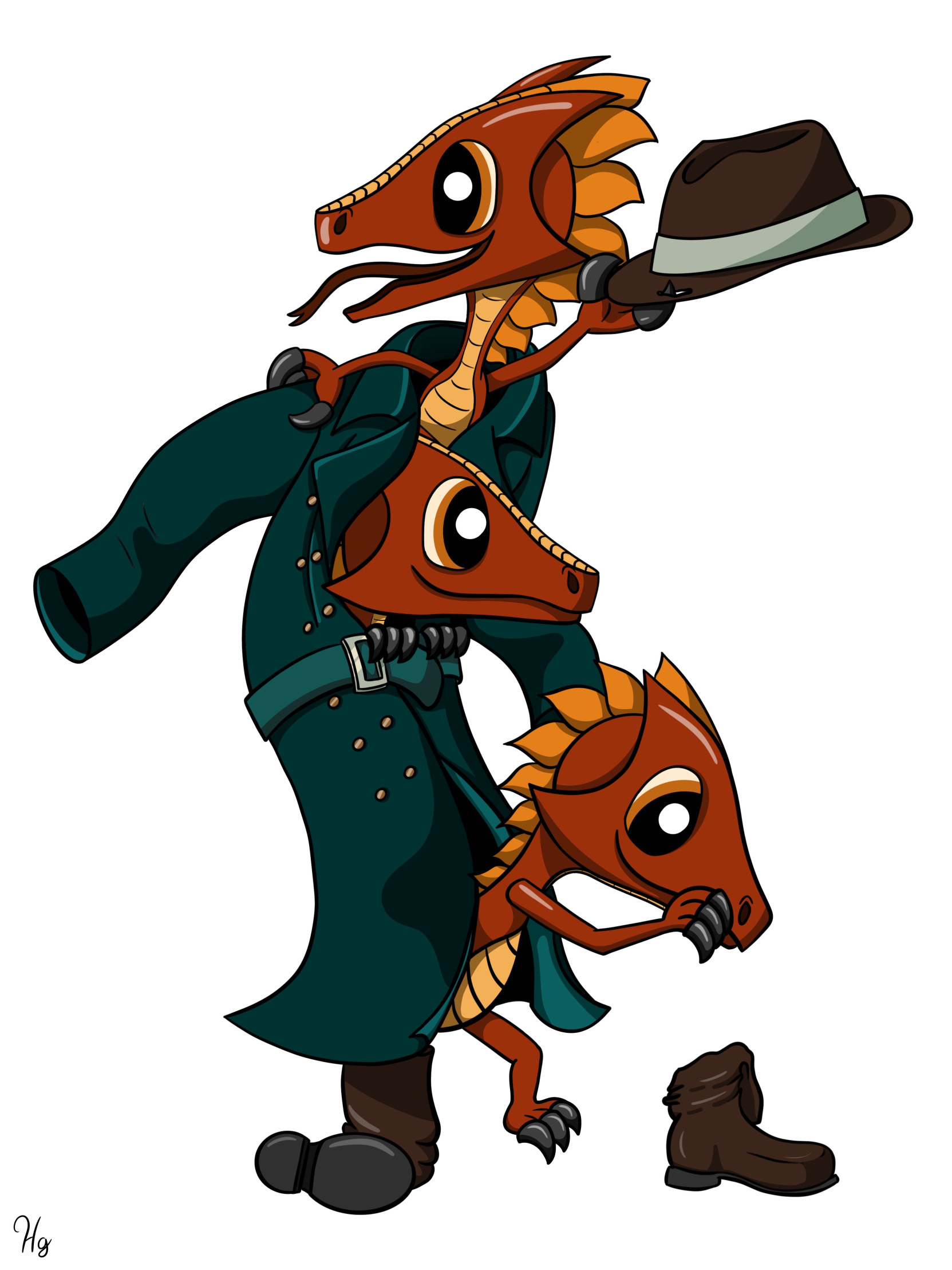 3 kobolds in a trenchcoat Blank Meme Template