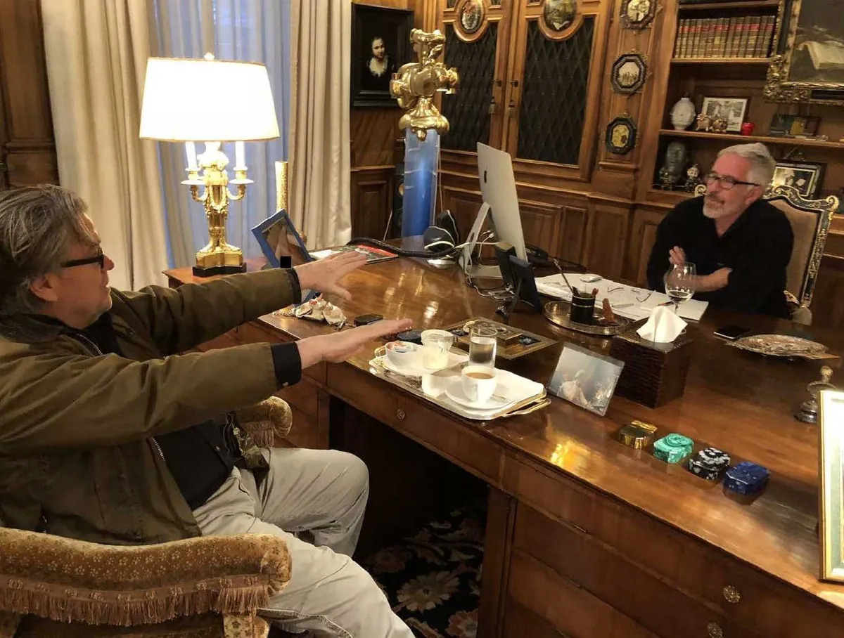 Jeffrey Epstein and Steve Bannon Blank Meme Template