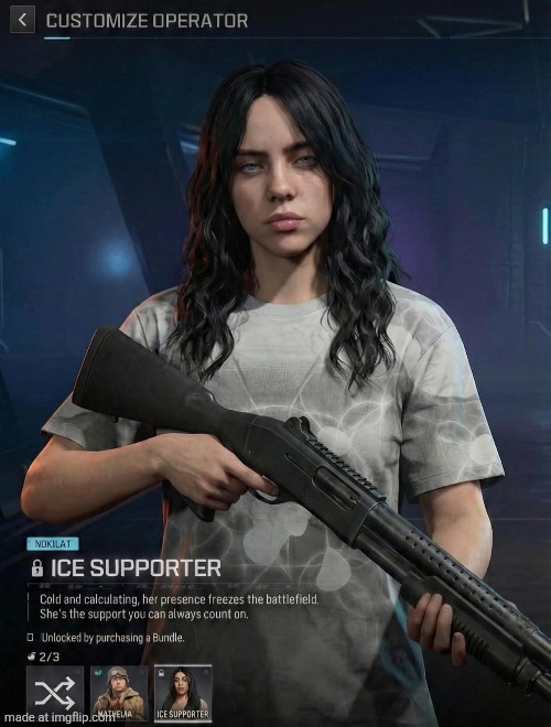 they made Billie eyelash into a operator for cod ? | made w/ Imgflip meme maker