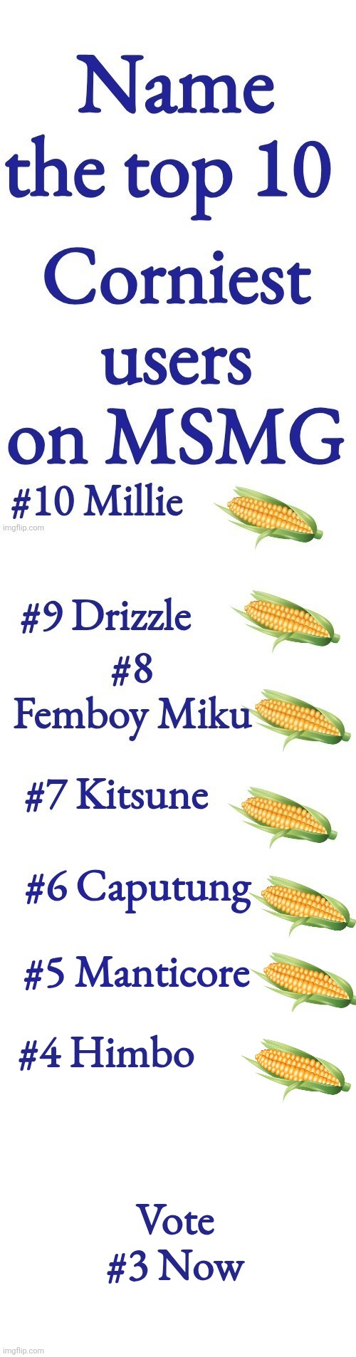 #4 Himbo; Vote #3 Now | made w/ Imgflip meme maker