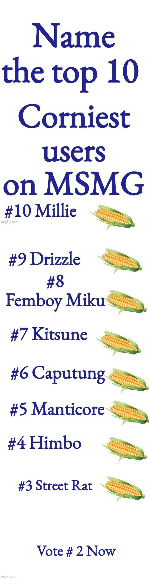 #3 Street Rat; Vote # 2 Now | made w/ Imgflip meme maker