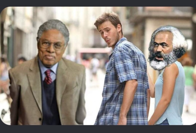 Thomas Sowell and the Distracted Boyfriend Blank Meme Template