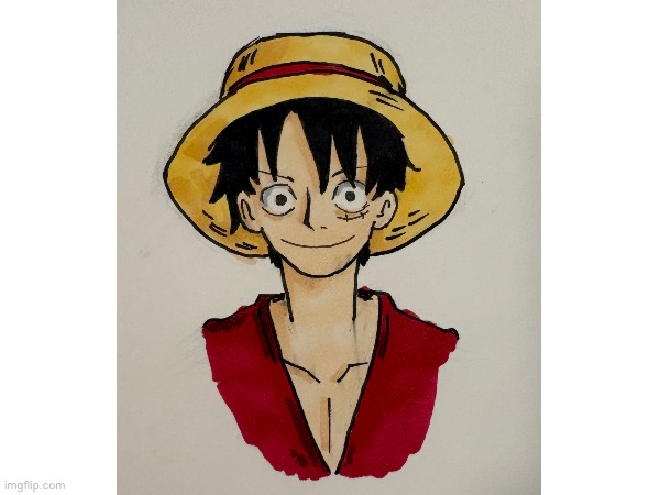 Drew luffy, feedback is appreciated! | image tagged in one piece,art,anime | made w/ Imgflip meme maker