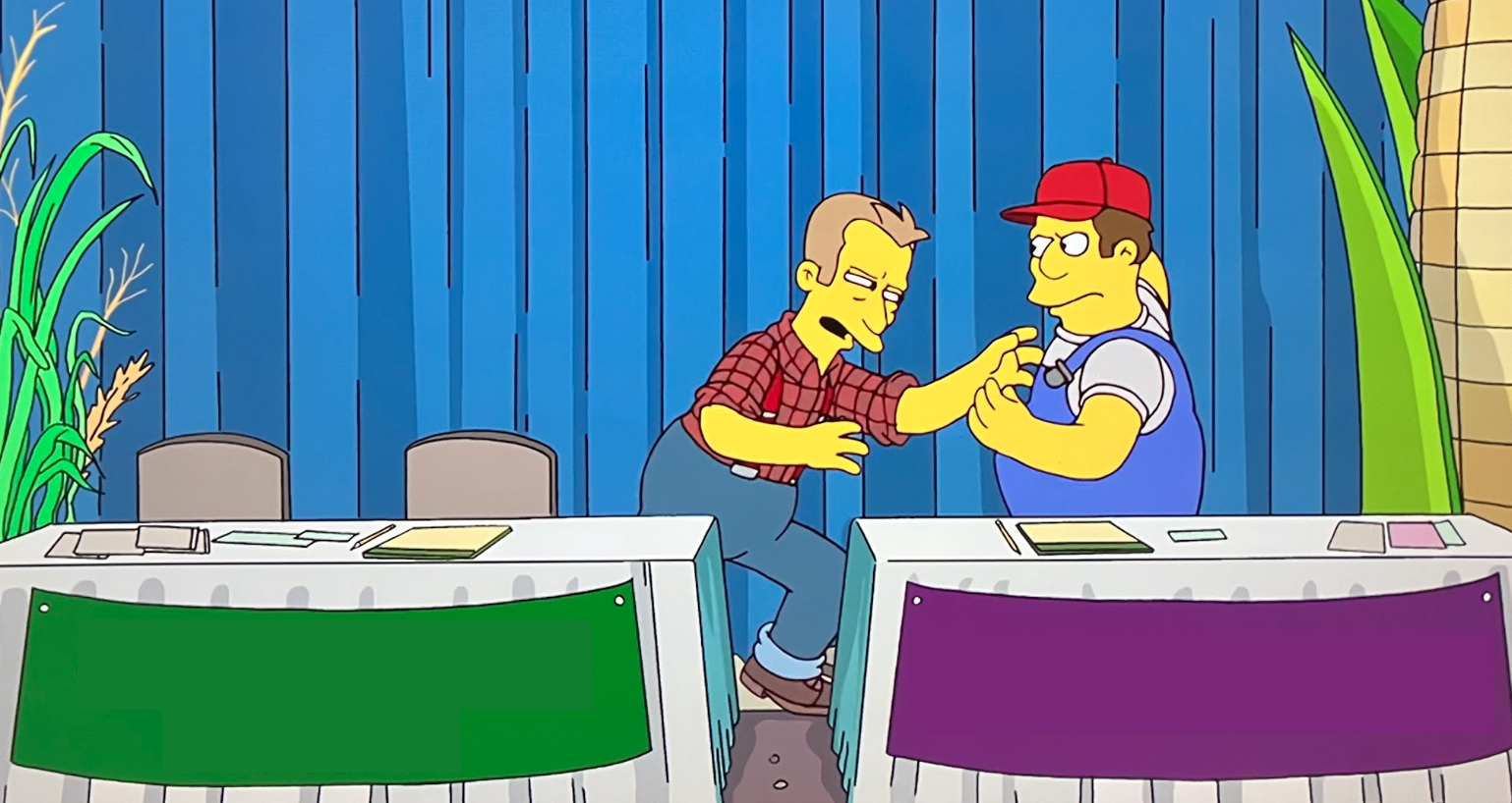 The Simpsons Vegan Alternatives fight Blank Meme Template