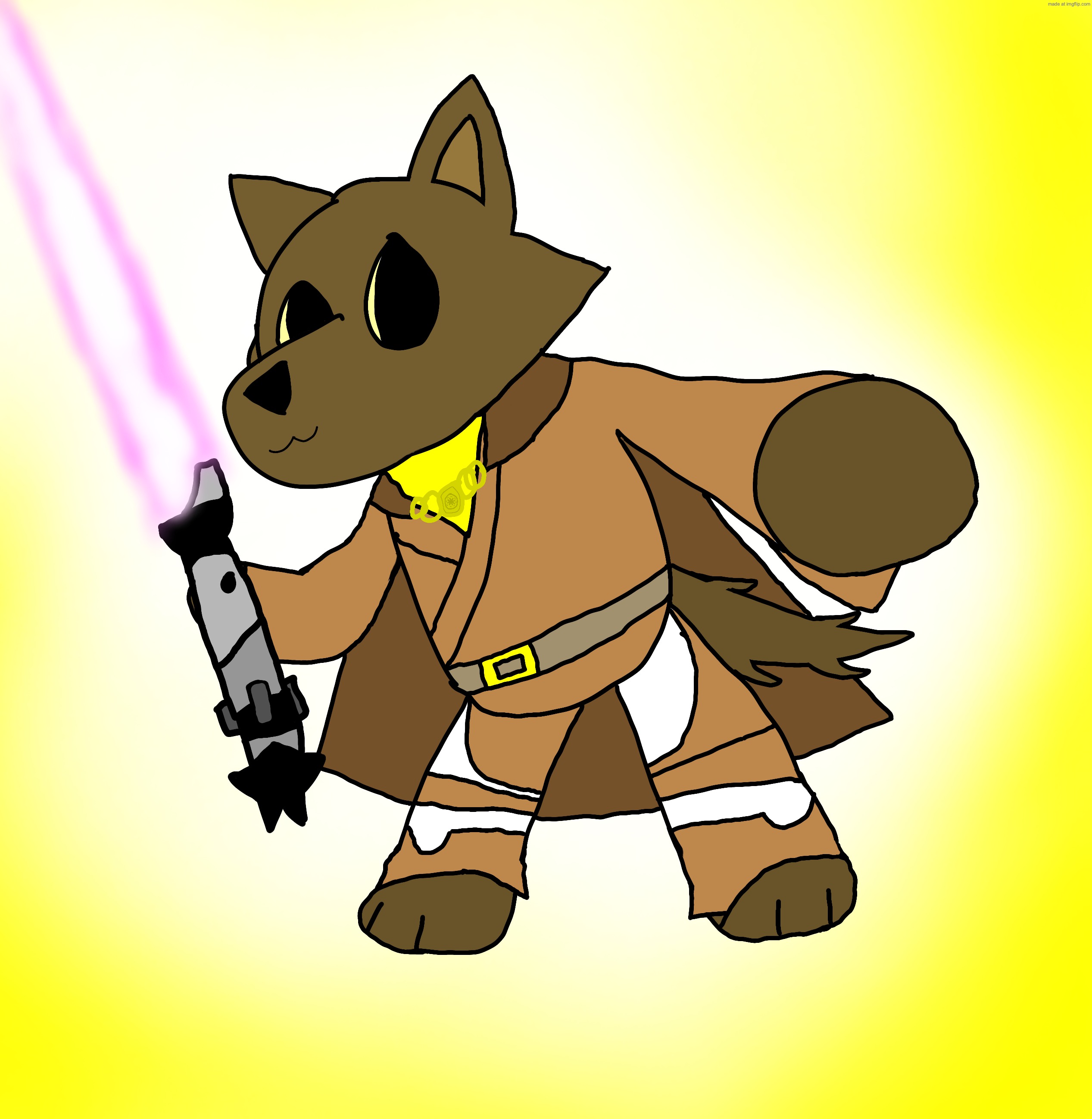 Werewolf Jedi!(I can’t post in furries-stream xoxo) | image tagged in furry,werewolf,jedi,cute,adorable,silly | made w/ Imgflip meme maker