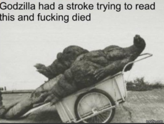 godzilla had a stroke | image tagged in godzilla had a stroke | made w/ Imgflip meme maker
