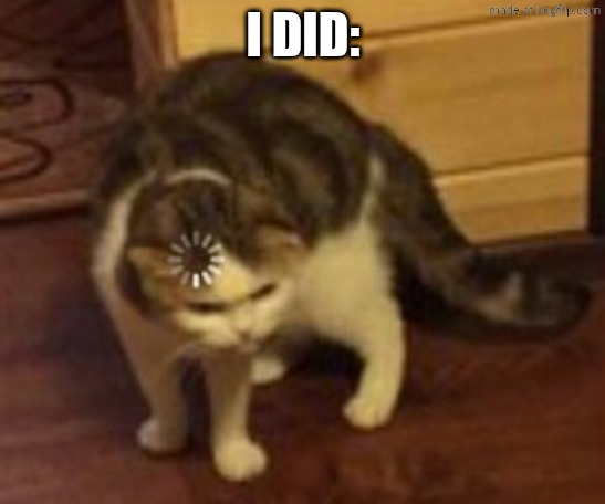 Loading cat | I DID: | image tagged in loading cat | made w/ Imgflip meme maker