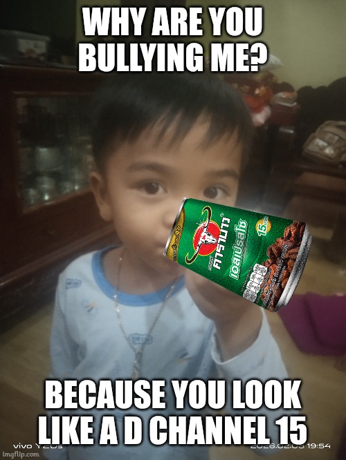 WHY ARE YOU BULLYING ME? BECAUSE YOU LOOK LIKE A D CHANNEL 15 | made w/ Imgflip meme maker