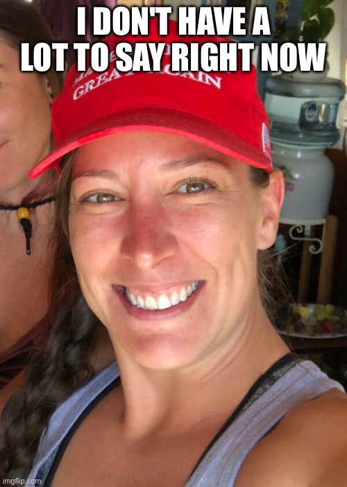 I DON'T HAVE A LOT TO SAY RIGHT NOW | image tagged in ashli babbitt | made w/ Imgflip meme maker