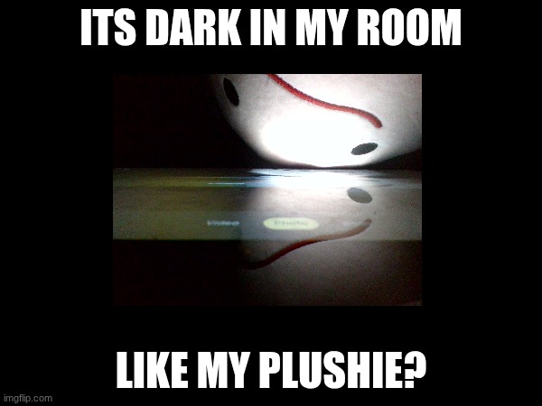 ITS DARK IN MY ROOM; LIKE MY PLUSHIE? | made w/ Imgflip meme maker
