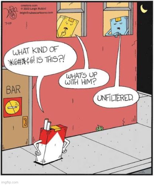 Rubes | image tagged in comics,rubes,cigarettes,swearing,unfiltered,filtered | made w/ Imgflip meme maker