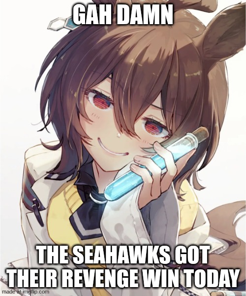super bowl lx | GAH DAMN; THE SEAHAWKS GOT THEIR REVENGE WIN TODAY | image tagged in suspicious potion,super bowl,seahawks,patriots | made w/ Imgflip meme maker