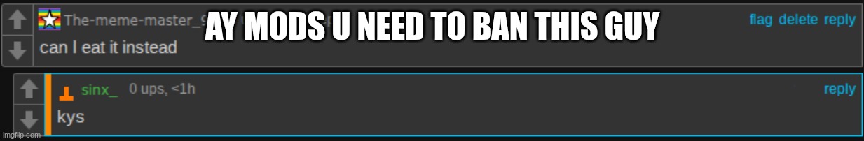 AY MODS U NEED TO BAN THIS GUY | made w/ Imgflip meme maker