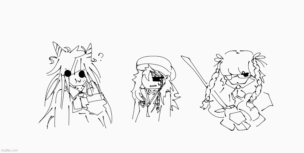 drew 3 Danganronpa v2 characters, guess which one is a dude | image tagged in e | made w/ Imgflip meme maker