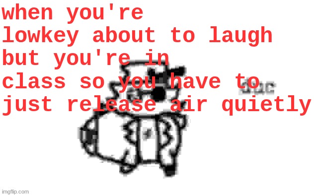 Ducc's loaf temp (v3) | when you're lowkey about to laugh but you're in class so you have to just release air quietly | image tagged in ducc's loaf temp v3 | made w/ Imgflip meme maker