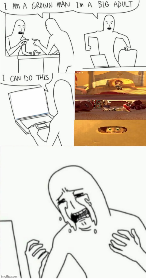 Jessie sad | image tagged in im a grown man | made w/ Imgflip meme maker