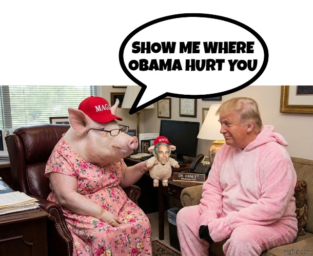 SHOW ME WHERE OBAMA HURT YOU | SHOW ME WHERE OBAMA HURT YOU | image tagged in show me on this doll,show me the real,trump,miss piggy,jeffrey epstein,make america great again | made w/ Imgflip meme maker
