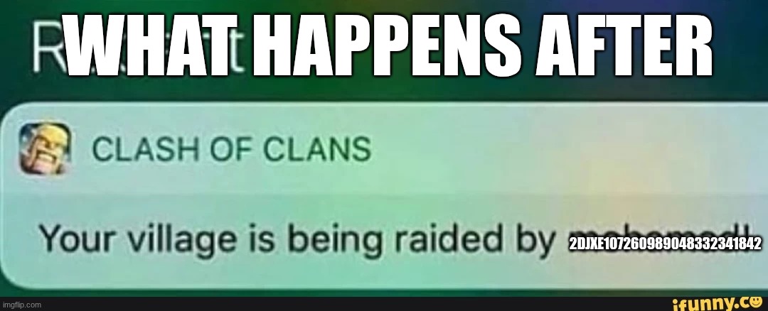 Your village is being raided | 2DJXE107260989048332341842 WHAT HAPPENS AFTER | image tagged in your village is being raided | made w/ Imgflip meme maker