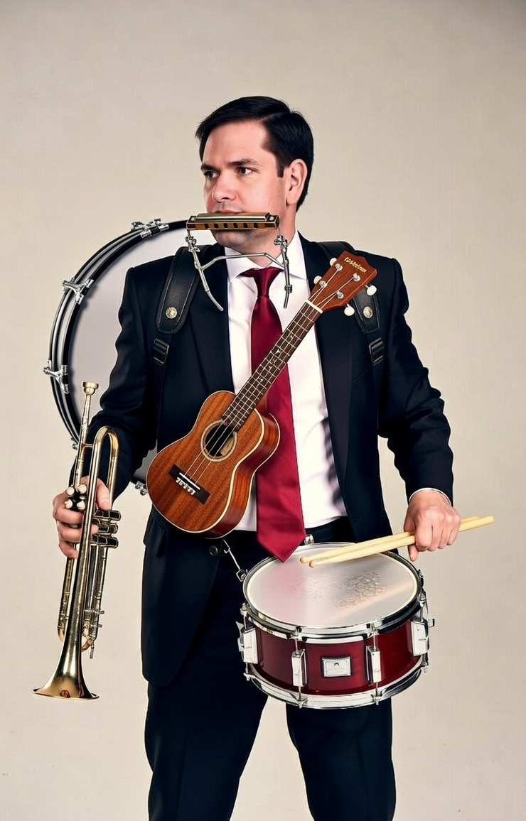 Marco Rubio as One-Man Band Blank Meme Template