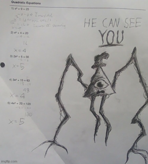 I drew bill cipher for my math teacher! :D sorry bad cam | made w/ Imgflip meme maker