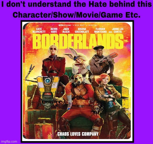 I don’t understand the hate behind behind the Borderlands movie | image tagged in i don't understand the hate behind the blank etc,borderlands,haters | made w/ Imgflip meme maker