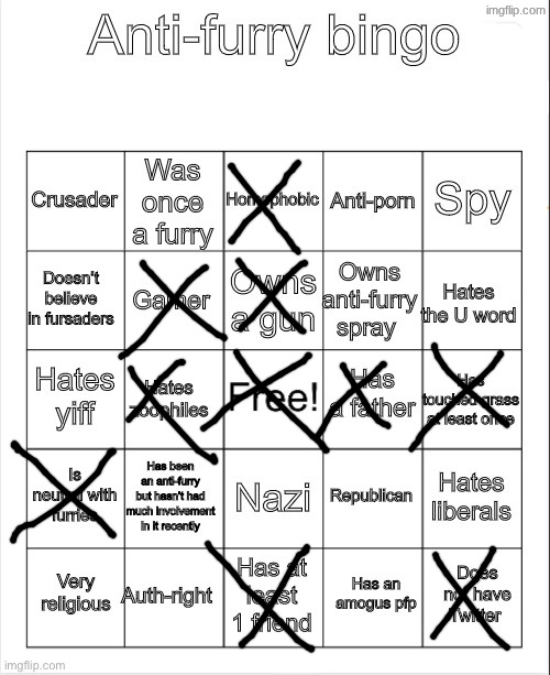 Hobo bingo | image tagged in anti-furry bingo | made w/ Imgflip meme maker