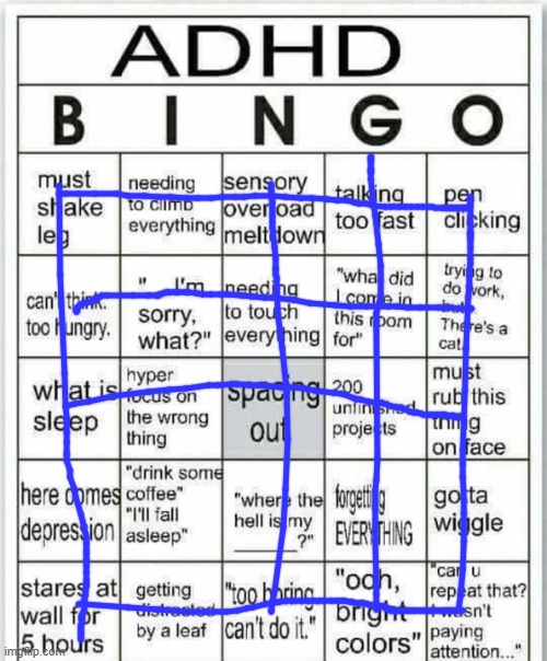 unreal | image tagged in adhd bingo | made w/ Imgflip meme maker