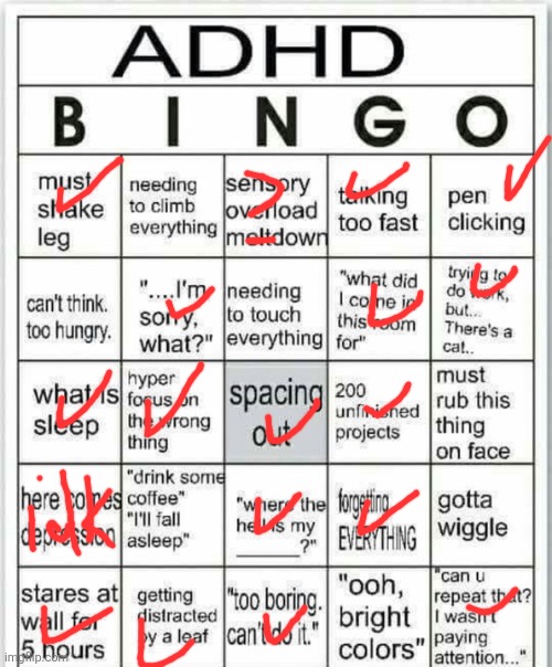 Just logged in | image tagged in adhd bingo | made w/ Imgflip meme maker