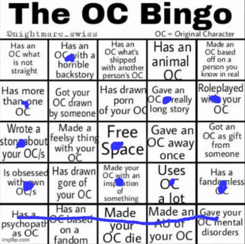 i have quite literally made an oc based off savini jason | image tagged in the oc bingo | made w/ Imgflip meme maker