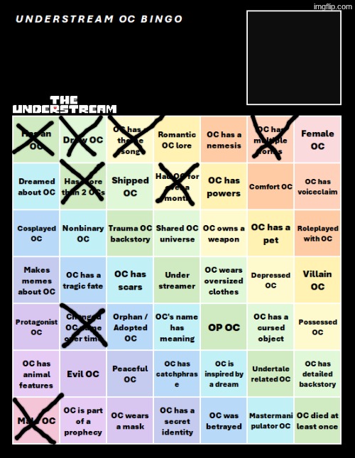 Hobo bingo | image tagged in understream oc bingo by interactionsystem | made w/ Imgflip meme maker