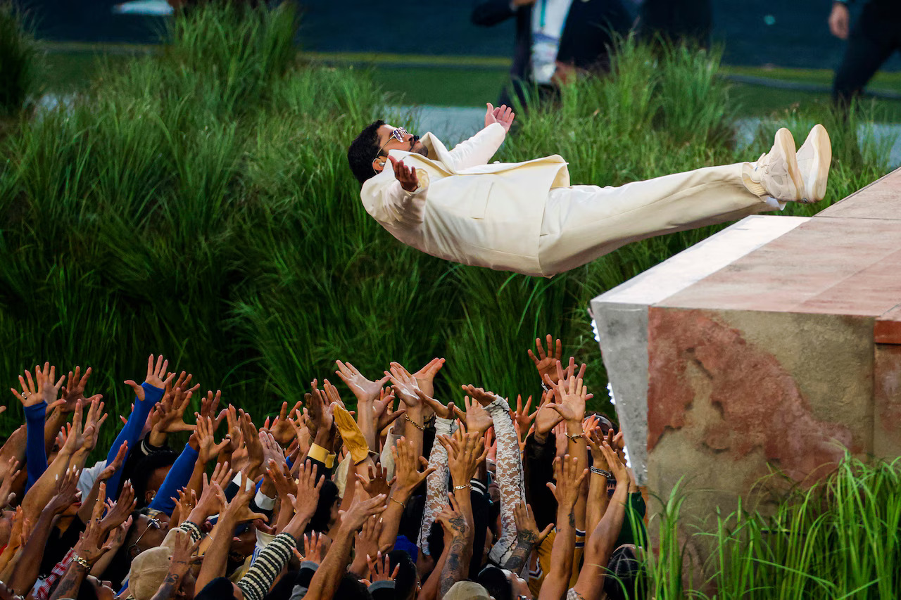 Bad Bunny Trust Fall Blank Meme Template