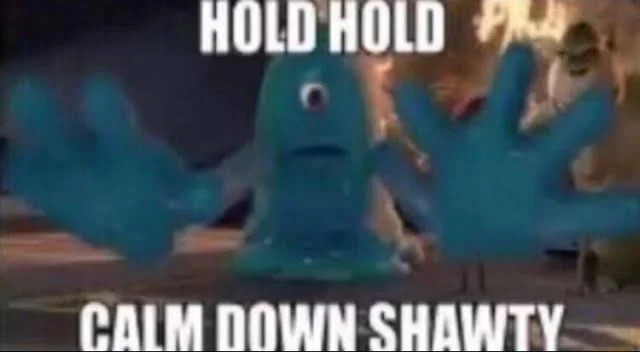 hold hold calm down shawty Blank Meme Template