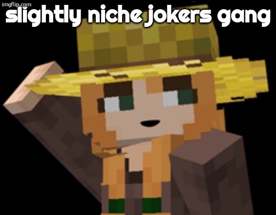 minecraft female farmer villager | slightly niche jokers gang | image tagged in minecraft female farmer villager | made w/ Imgflip meme maker