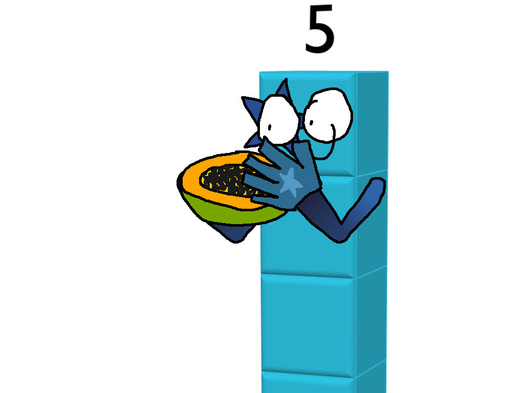 Numberblocks Papaya 5 Blank Meme Template