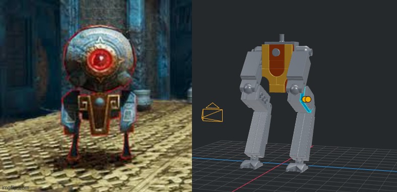 Side by side of a Lego model I'm trying to make | made w/ Imgflip meme maker