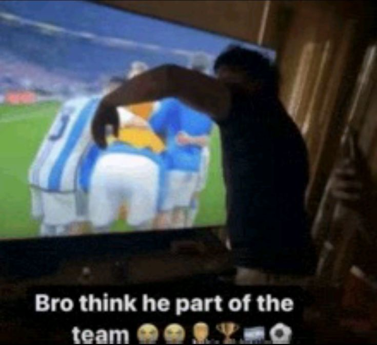 bro think he part of the team Blank Meme Template