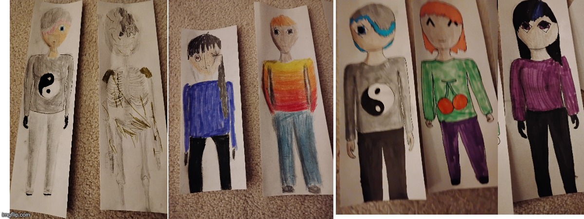 All my drawings. 1 yang 2 venom and ember 3 nial 4 Arnold 5ying 6 cherry 7 lily | made w/ Imgflip meme maker