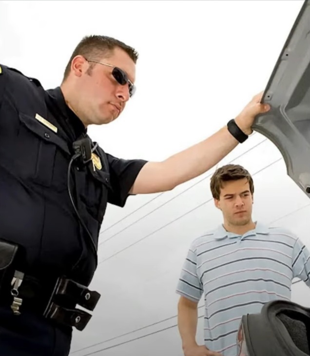 Cop looking in trunk Blank Meme Template