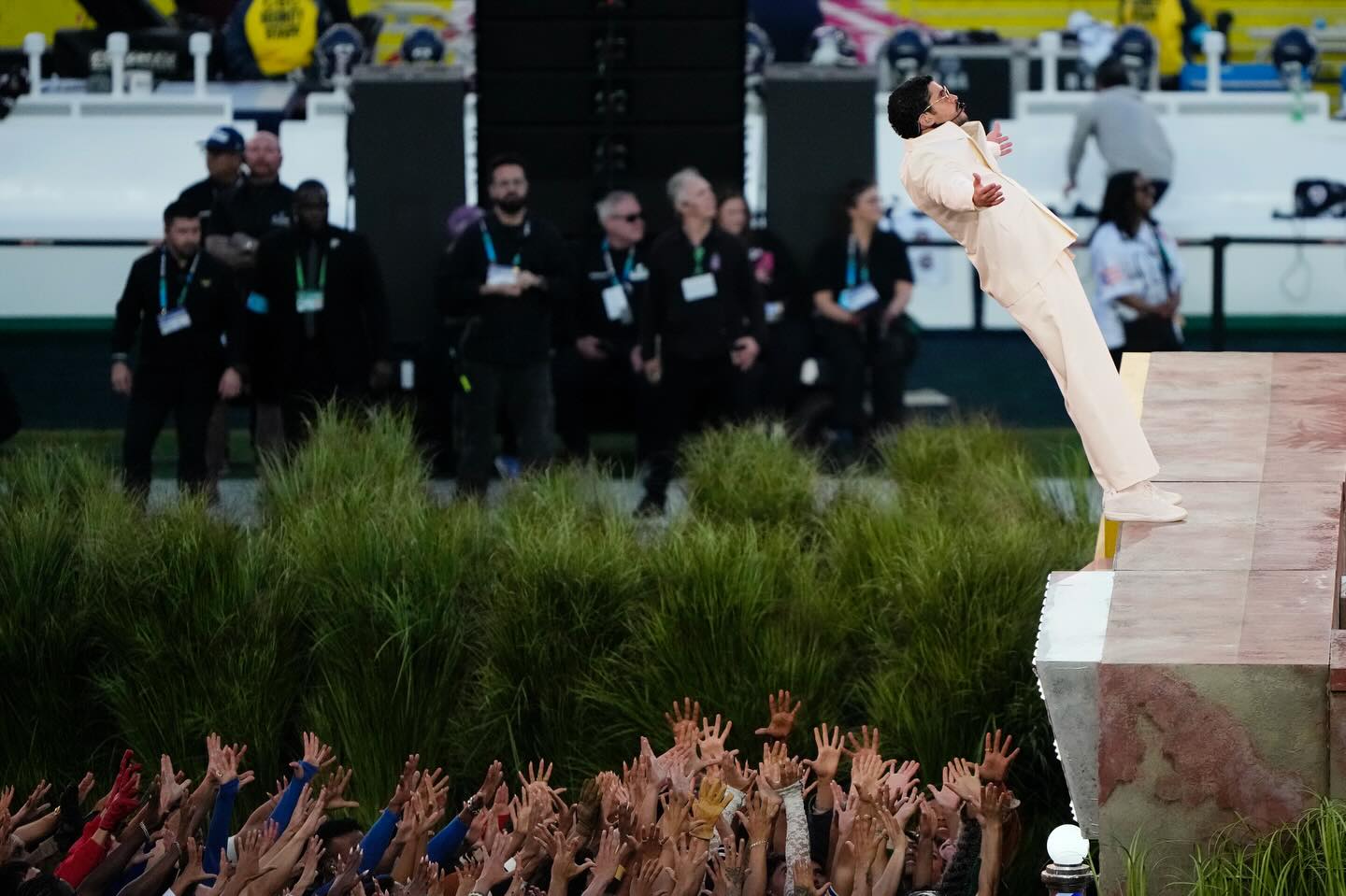 Bad Bunny trust fall Blank Meme Template