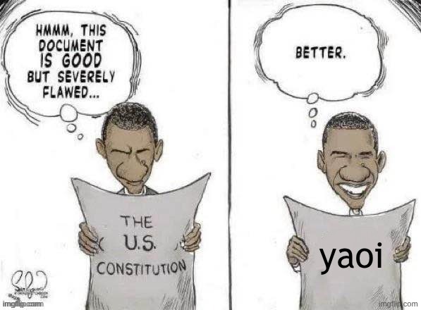 changewing summoner | yaoi | image tagged in obama fixes constitution | made w/ Imgflip meme maker