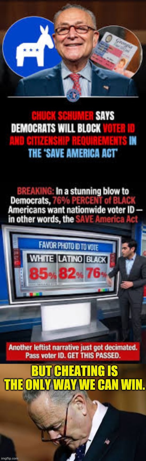 Democrats Wrong On Another 80/20 Issue | image tagged in memes,cheating,only,way,democratic party,win | made w/ Imgflip meme maker