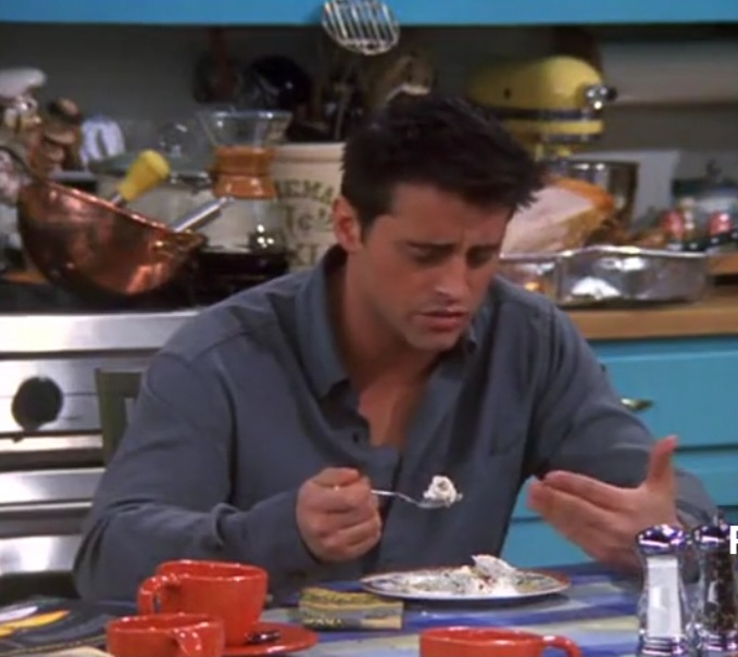 Joey eating Rachel's Shepherd's Pie Blank Meme Template