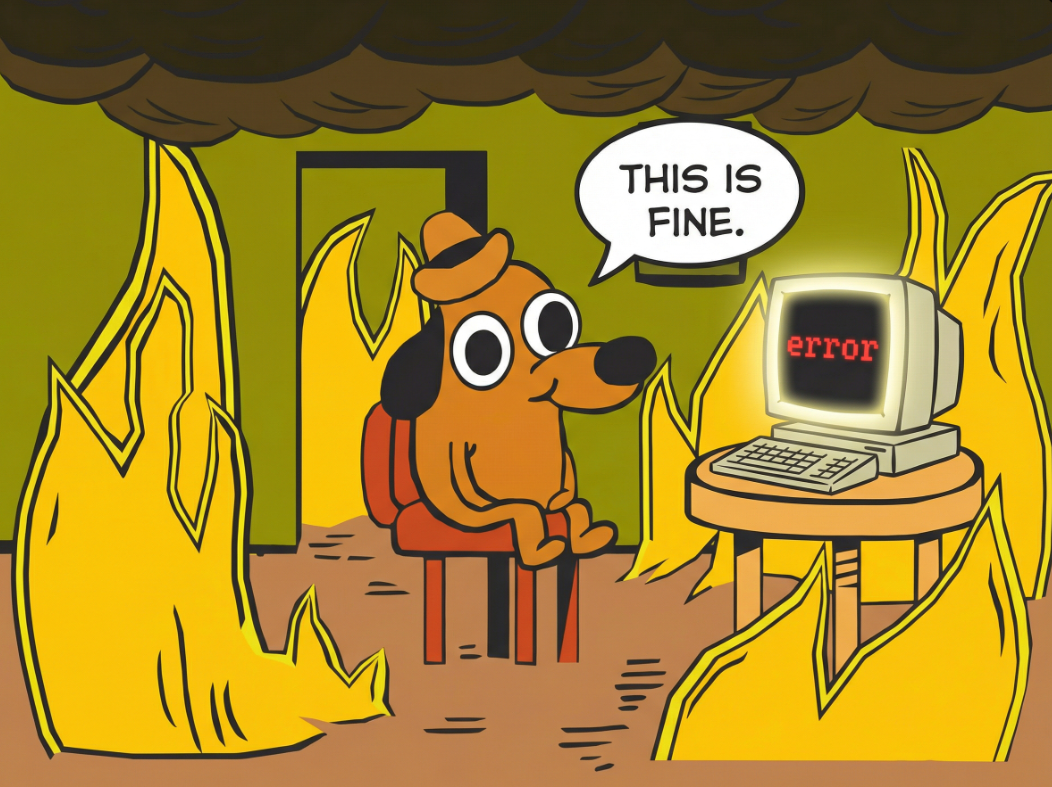 This is fine code Blank Meme Template