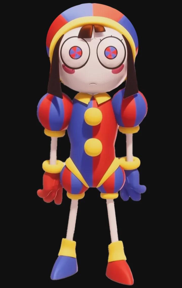 Pomni with swim cap Blank Meme Template