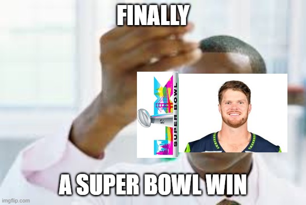 That made me depressed | FINALLY; A SUPER BOWL WIN | image tagged in finally | made w/ Imgflip meme maker