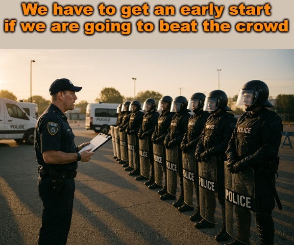 crowd control | image tagged in riot police,kewlew humor | made w/ Imgflip meme maker
