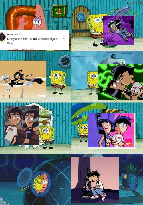 How to ignore the DXS lore | image tagged in patrick question spongebob proof,danny phantom,nickelodeon,sam manson | made w/ Imgflip meme maker